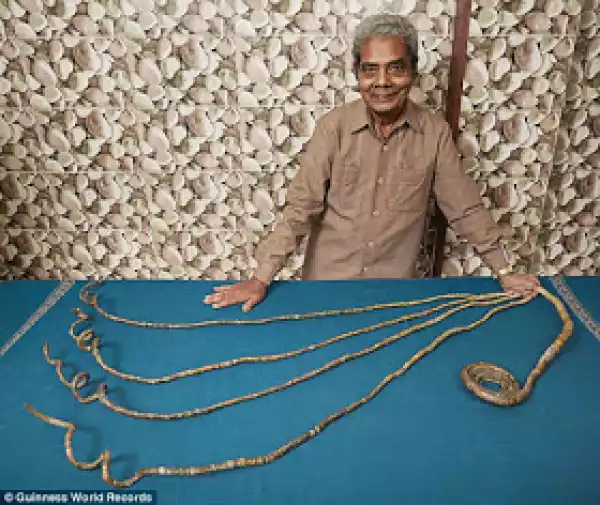 Photos; Meet The Man With The Longest Fingernails In The World, Hasn’t Cut Them For 62 Years